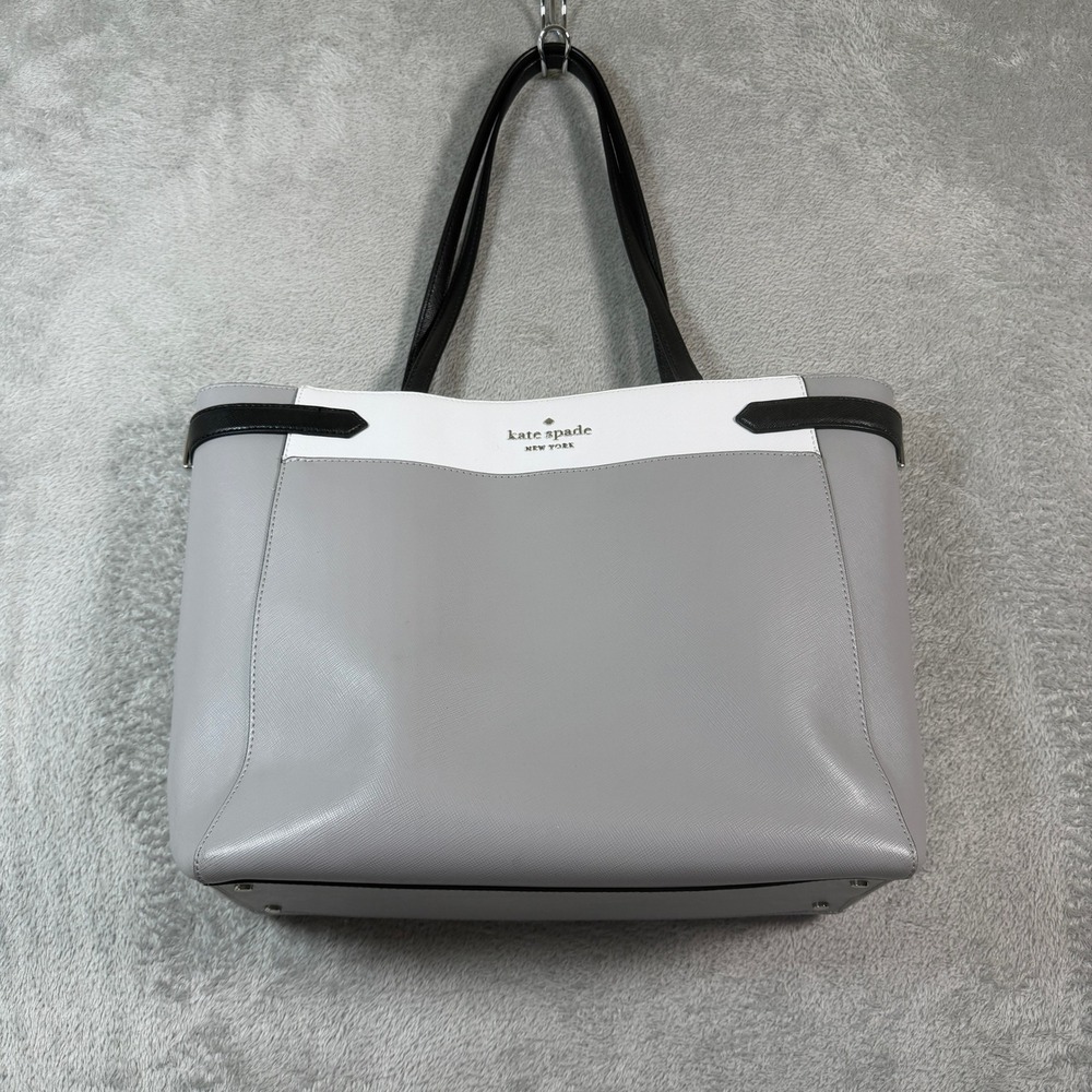 Kate Spade New York Gray & White Leather Tote